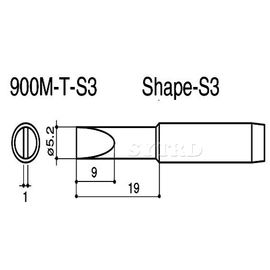 HAKKO Soldering Tips 900M-T-S3, Tip for the 900M/907 HAKKO Soldering Tips 900M-T-S3, Tip for the 900M/907